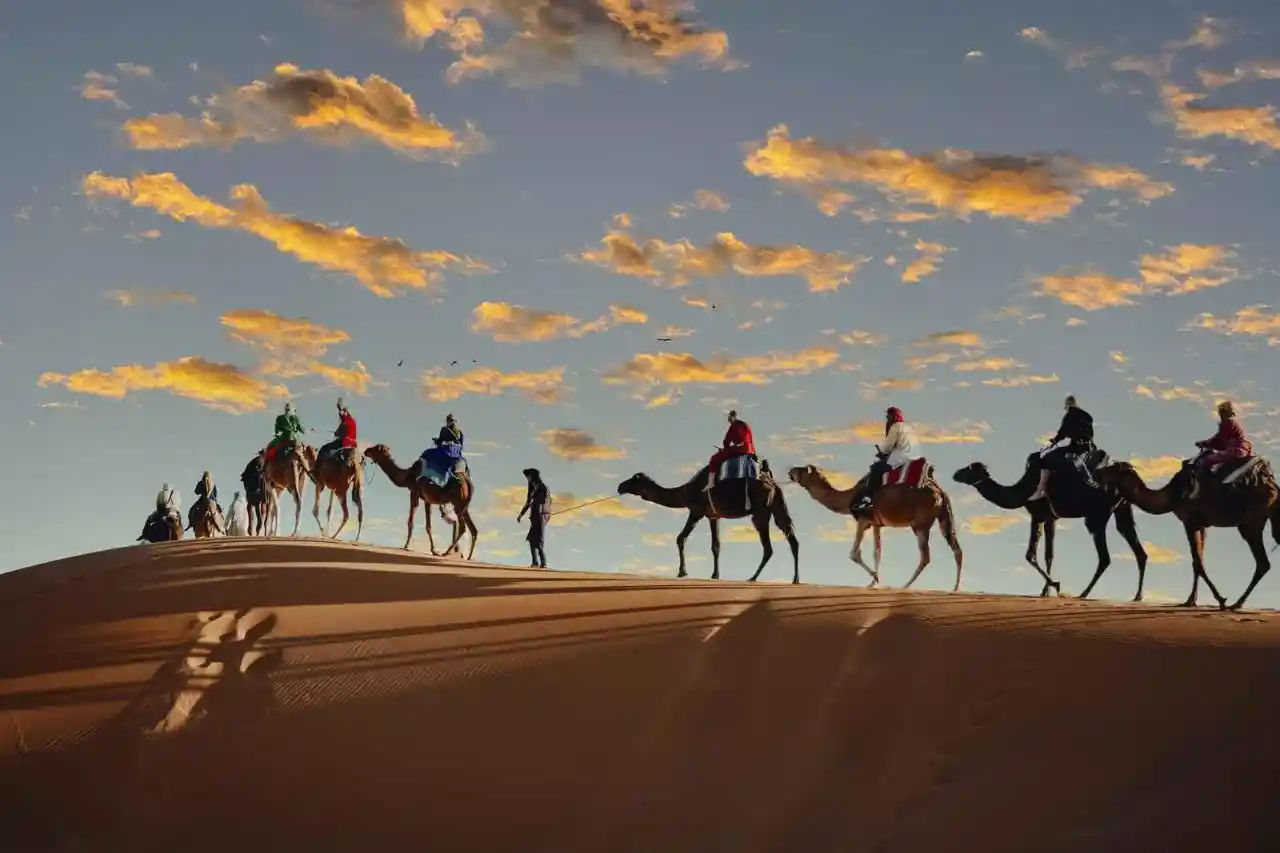 Sahara Camel Trek in Merzouga Erg Chebbi dunes