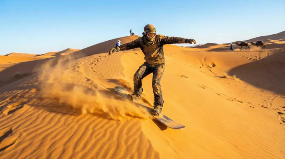 Sahara Sandboarding in Merzouga Erg Chebbi dunes