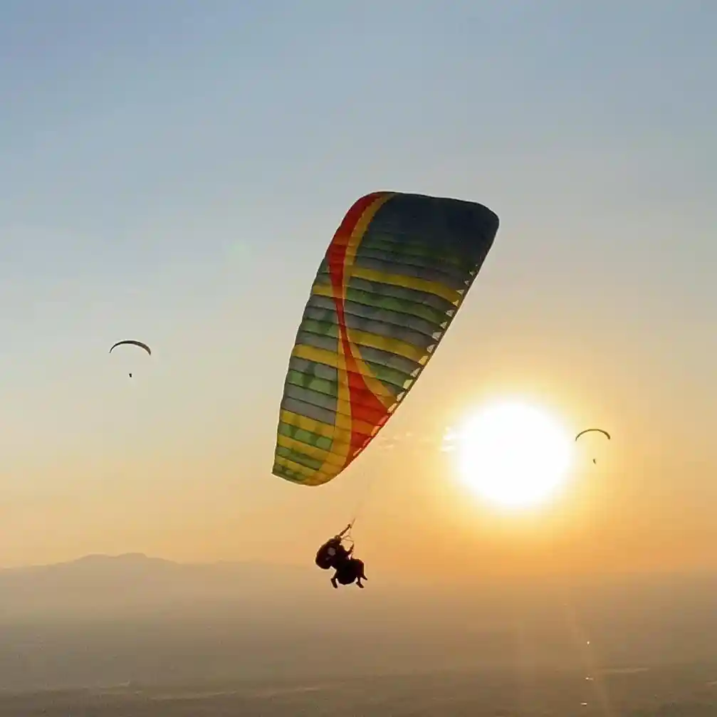 Paragliding in Marrakech with Atlas Mountain views