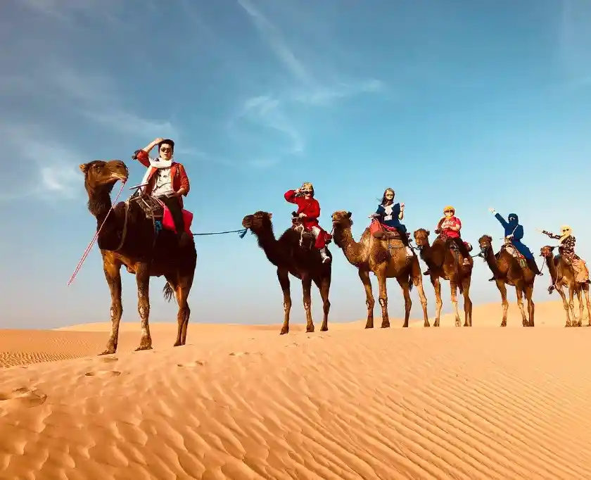 Family enjoying Morocco desert tour