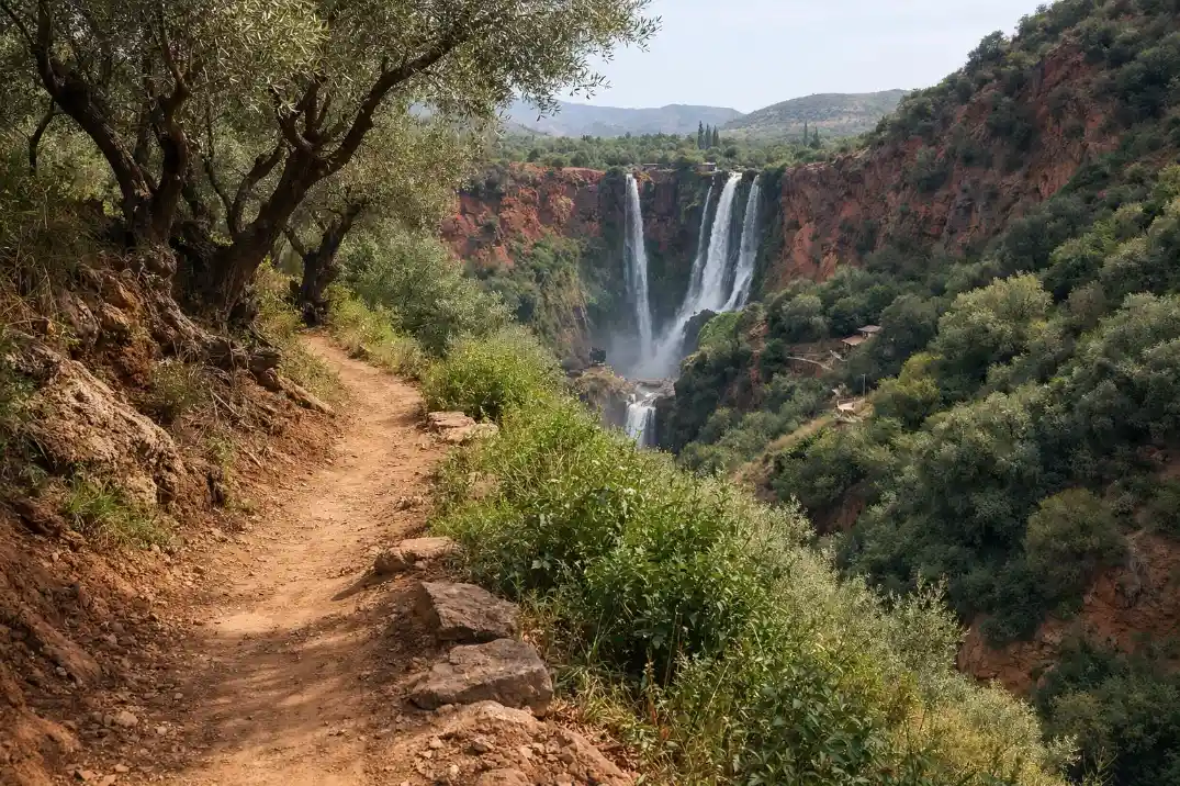Ouzoud Waterfalls Day Trip from Marrakech with panoramic views of the cascades