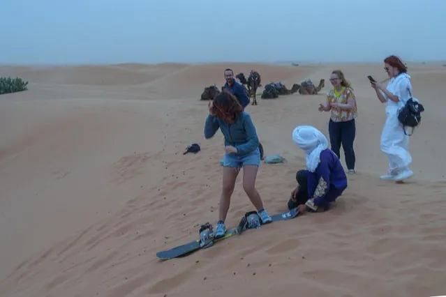 Sahara Sandboarding in Merzouga Erg Chebbi dunes