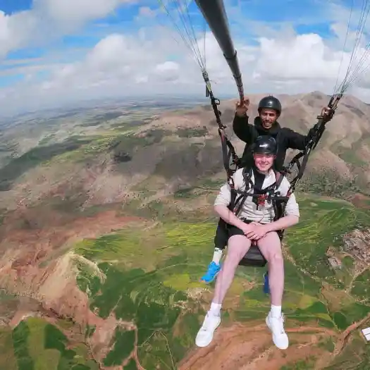 Paragliding in Marrakech with Atlas Mountain views