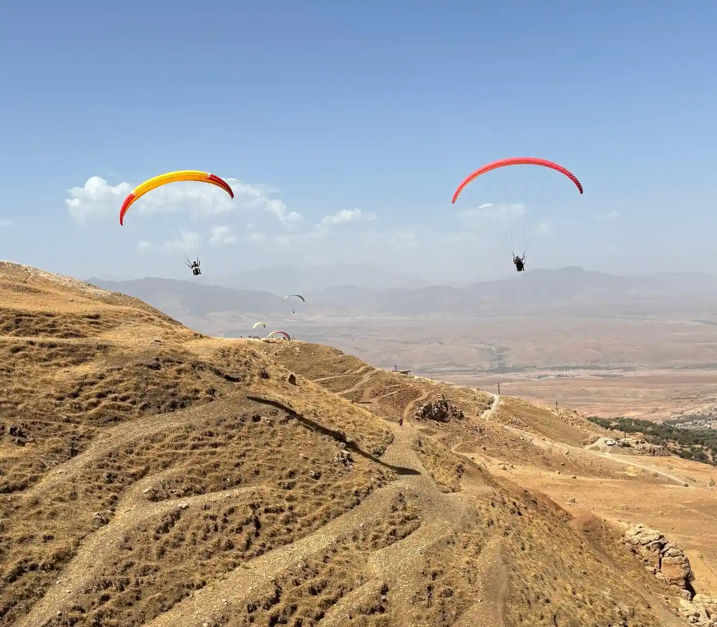 Paragliding in Marrakech with Atlas Mountain views