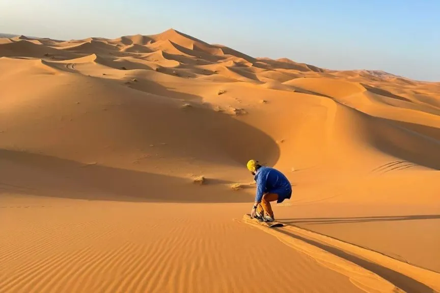 Sahara Sandboarding in Merzouga Erg Chebbi dunes