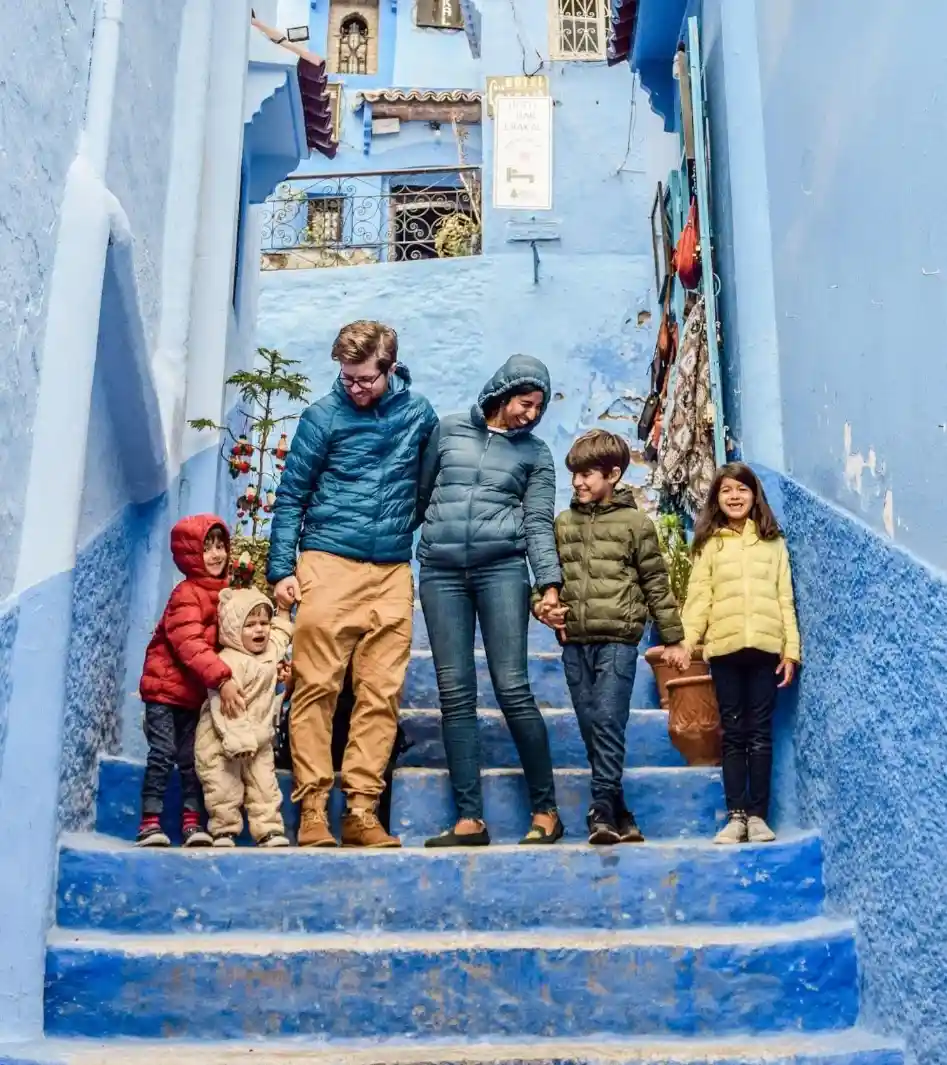 Family enjoying Morocco desert tour